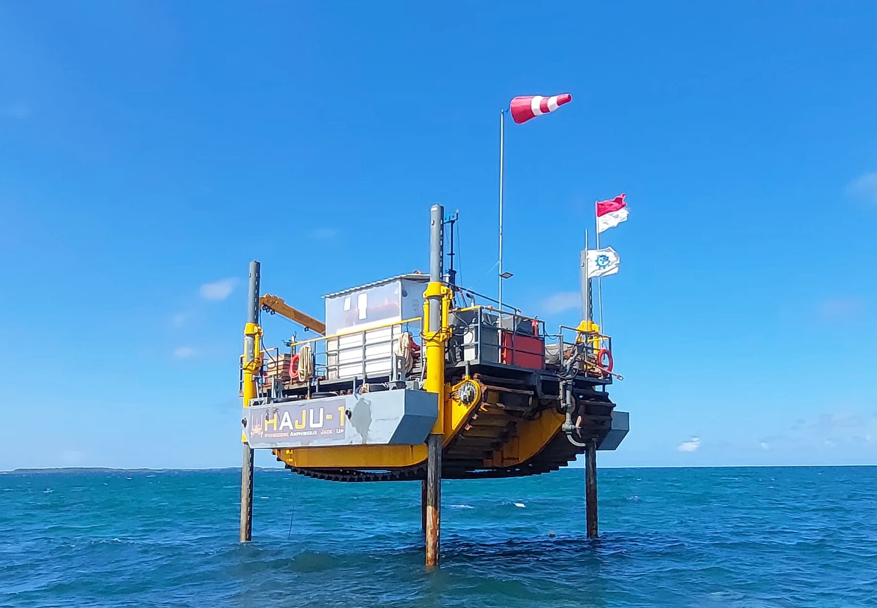 Nearshore elevated barge platform