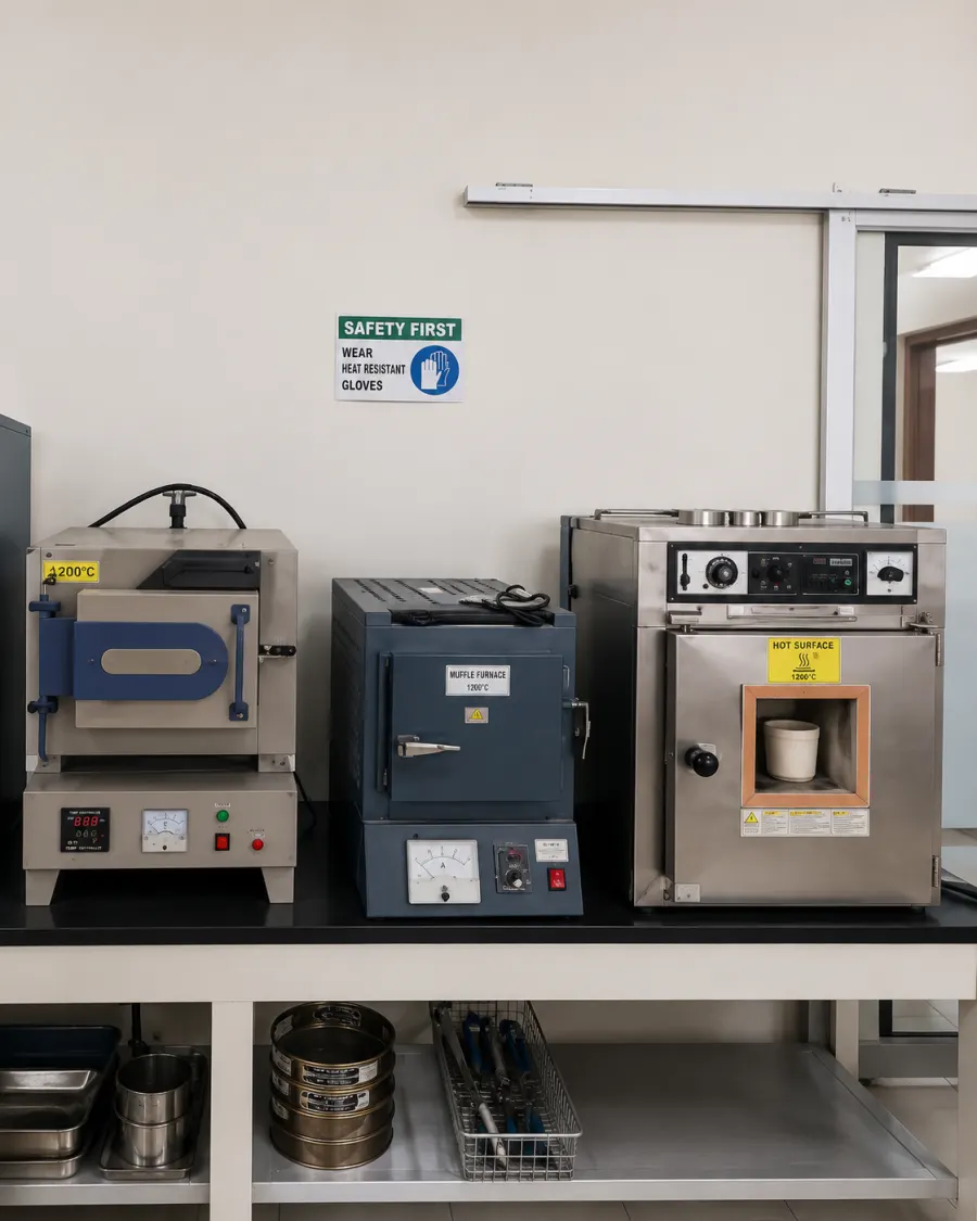 Furnace 1200 degrees celsius for organic content
