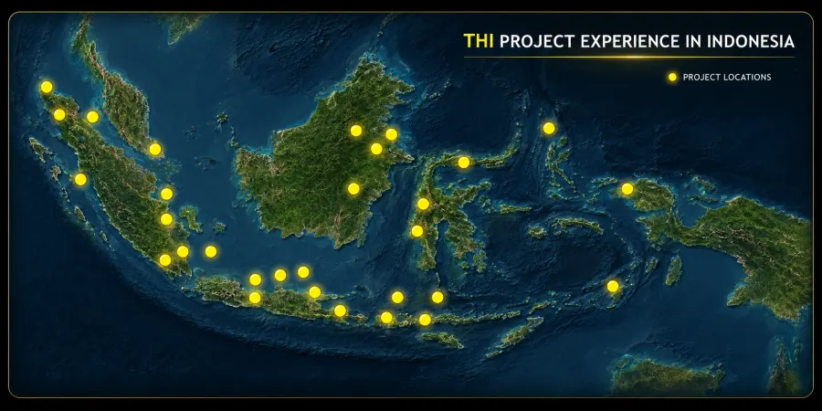 THI project experience map across Indonesia