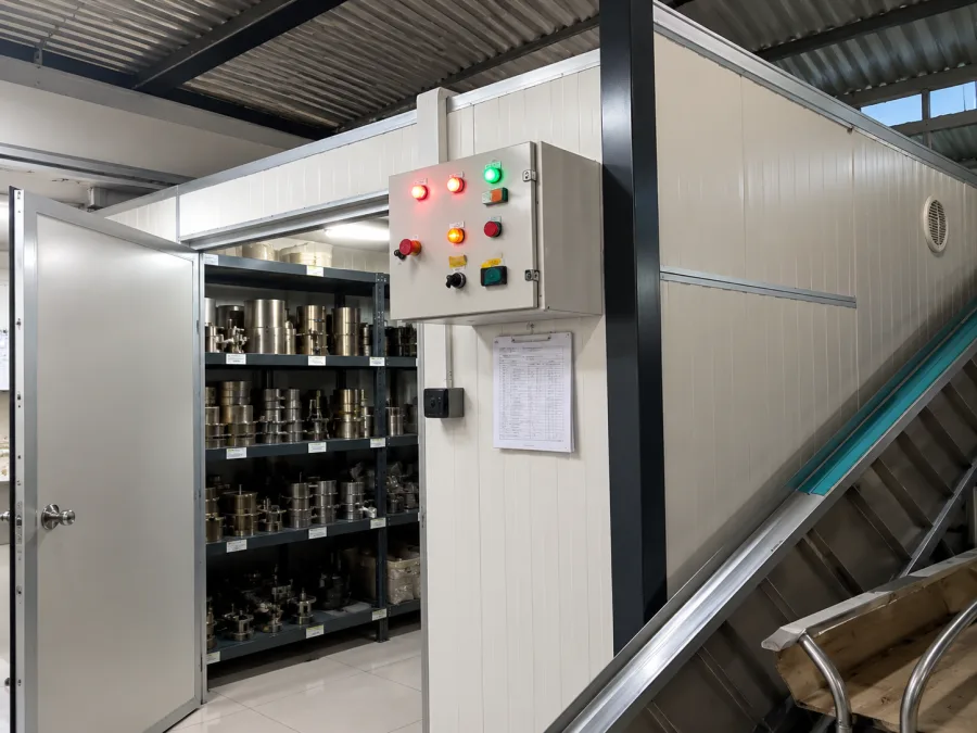 Storage room with humidity and temperature control
