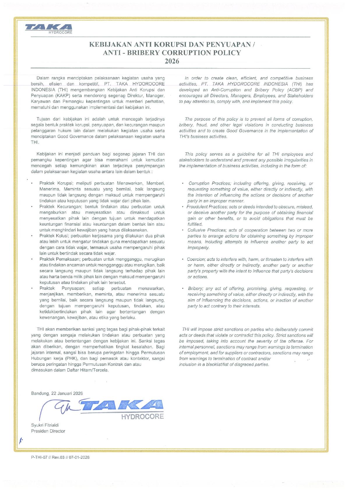 Anti-Bribery and Corruption Policy 2026 document preview